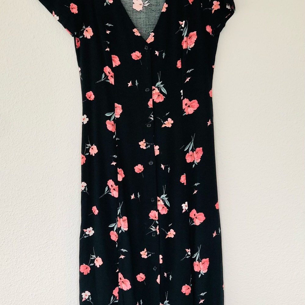 Midi Front button down floral dress